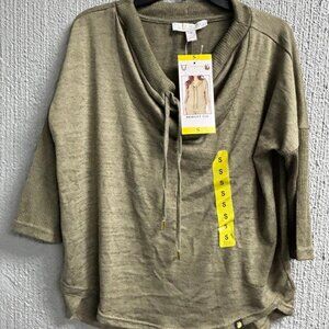 Life Worx By Gloria Vanderbilt Cowl Neck Knit Bridget Top SIZE L